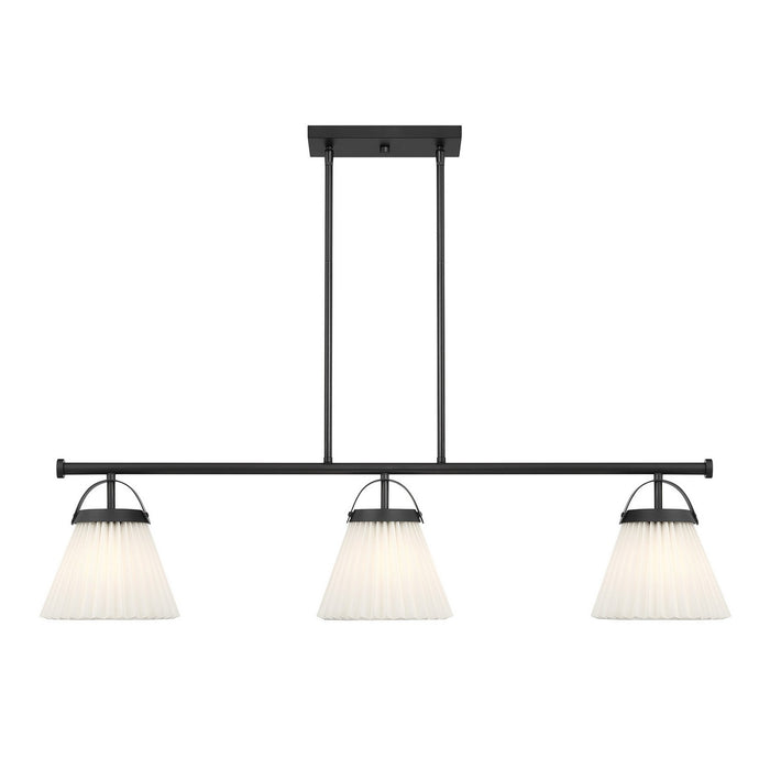 Meridian - M100125MBK - Three Light Linear Chandelier - Matte Black