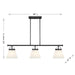 Meridian - M100125MBK - Three Light Linear Chandelier - Matte Black