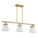 Meridian - M100125NB - Three Light Linear Chandelier - Natural Brass