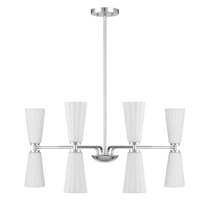 Meridian - M100126CH - Eight Light Chandelier - Chrome