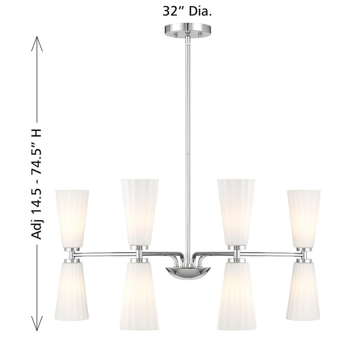 Meridian - M100126CH - Eight Light Chandelier - Chrome