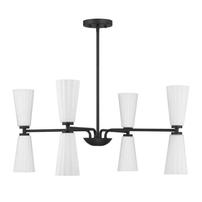 Meridian - M100126MBK - Eight Light Chandelier - Matte Black