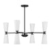 Meridian - M100126MBK - Eight Light Chandelier - Matte Black