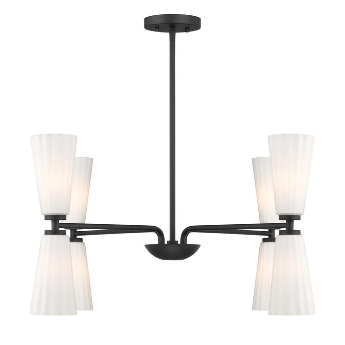 Meridian - M100126MBK - Eight Light Chandelier - Matte Black