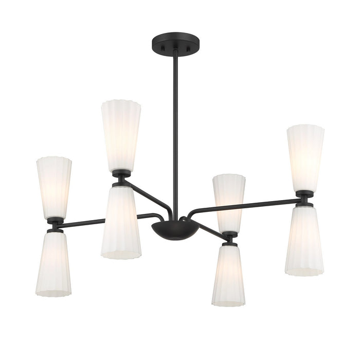 Meridian - M100126MBK - Eight Light Chandelier - Matte Black