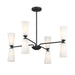 Meridian - M100126MBK - Eight Light Chandelier - Matte Black