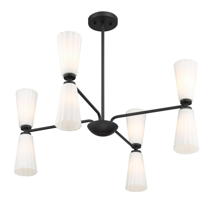 Meridian - M100126MBK - Eight Light Chandelier - Matte Black