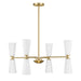 Meridian - M100126NB - Eight Light Chandelier - Natural Brass