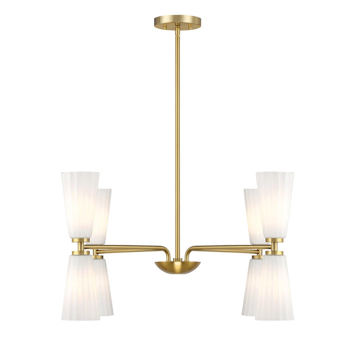 Meridian - M100126NB - Eight Light Chandelier - Natural Brass