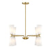 Meridian - M100126NB - Eight Light Chandelier - Natural Brass