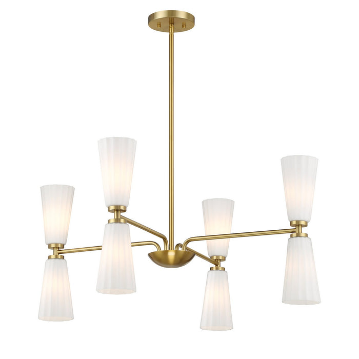 Meridian - M100126NB - Eight Light Chandelier - Natural Brass