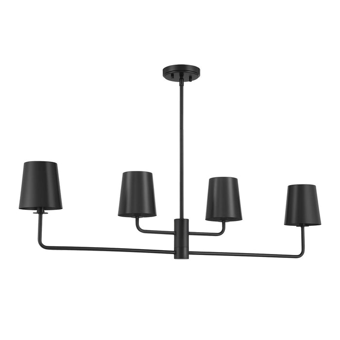 Meridian - M100127MBK - Four Light Linear Chandelier - Matte Black