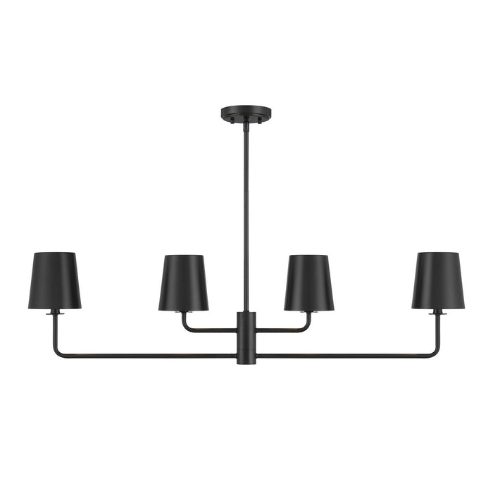 Meridian - M100127MBK - Four Light Linear Chandelier - Matte Black