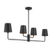 Meridian - M100127MBK - Four Light Linear Chandelier - Matte Black