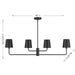 Meridian - M100127MBK - Four Light Linear Chandelier - Matte Black