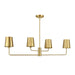 Meridian - M100127NB - Four Light Linear Chandelier - Natural Brass