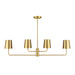 Meridian - M100127NB - Four Light Linear Chandelier - Natural Brass