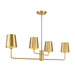 Meridian - M100127NB - Four Light Linear Chandelier - Natural Brass