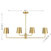 Meridian - M100127NB - Four Light Linear Chandelier - Natural Brass