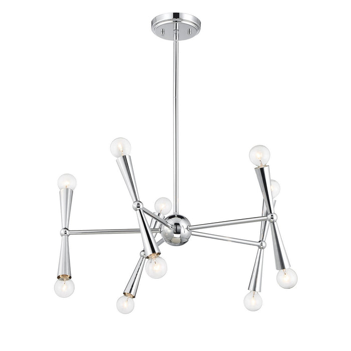 Meridian - M100128CH - Ten Light Chandelier - Chrome