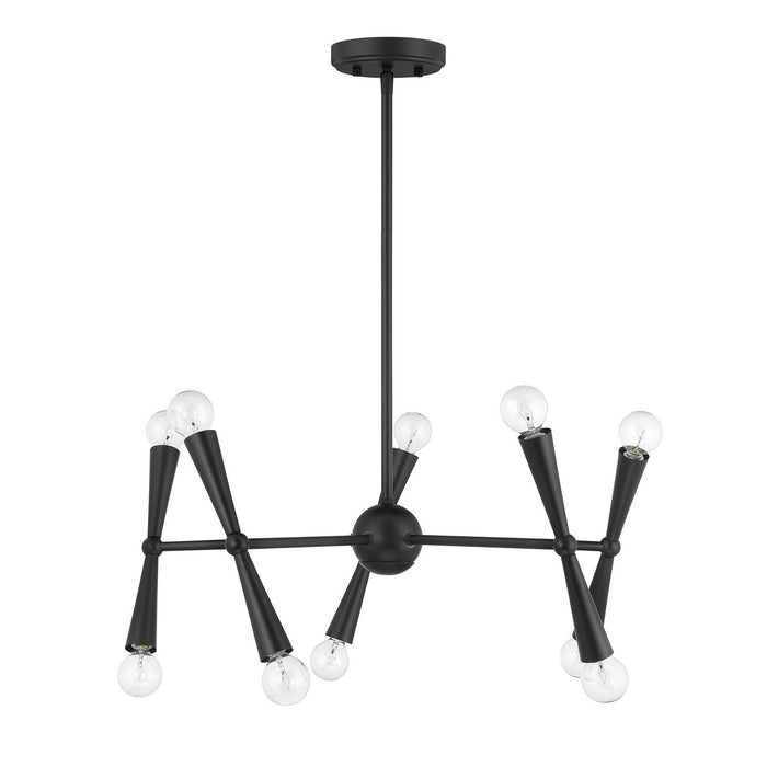 Meridian - M100128MBK - Ten Light Chandelier - Matte Black