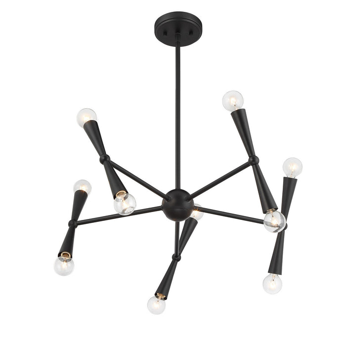 Meridian - M100128MBK - Ten Light Chandelier - Matte Black