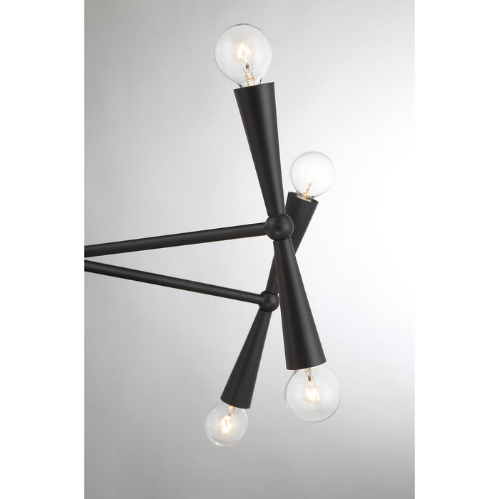 Meridian - M100128MBK - Ten Light Chandelier - Matte Black