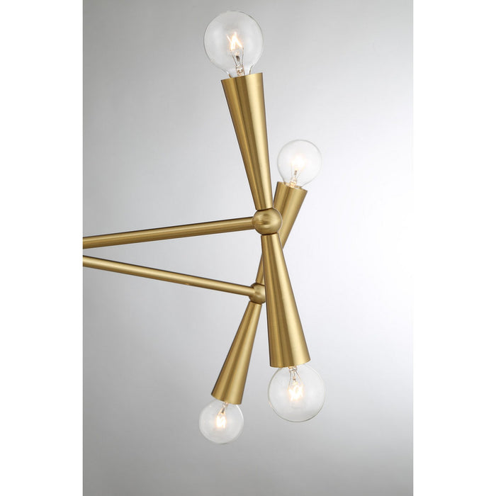 Meridian - M100128NB - Ten Light Chandelier - Natural Brass