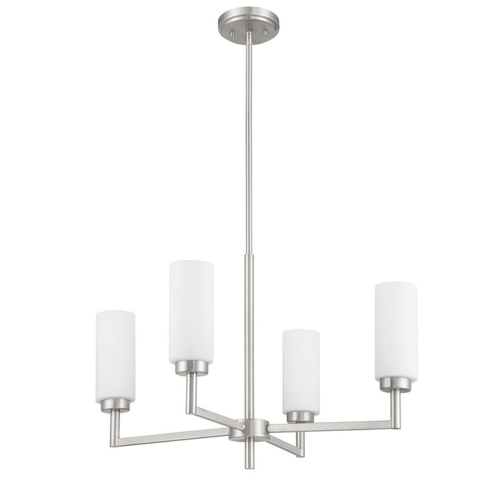 Meridian - M100129BN - Four Light Chandelier - Brushed Nickel