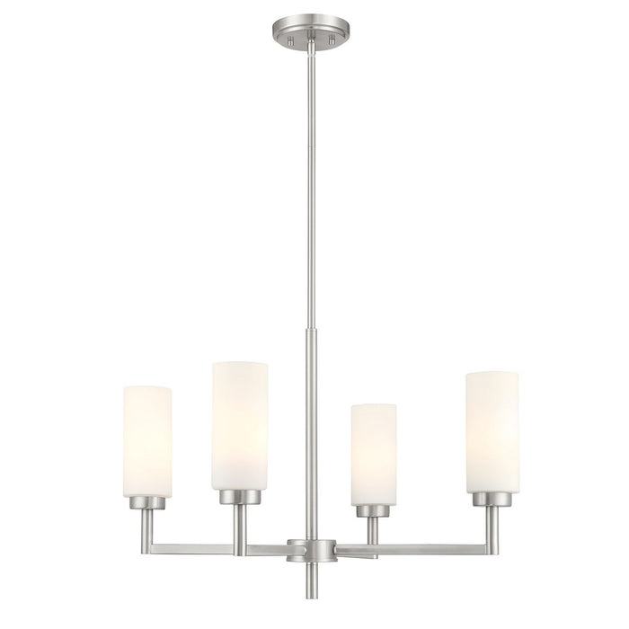 Meridian - M100129BN - Four Light Chandelier - Brushed Nickel