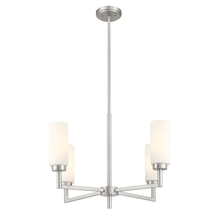 Meridian - M100129BN - Four Light Chandelier - Brushed Nickel