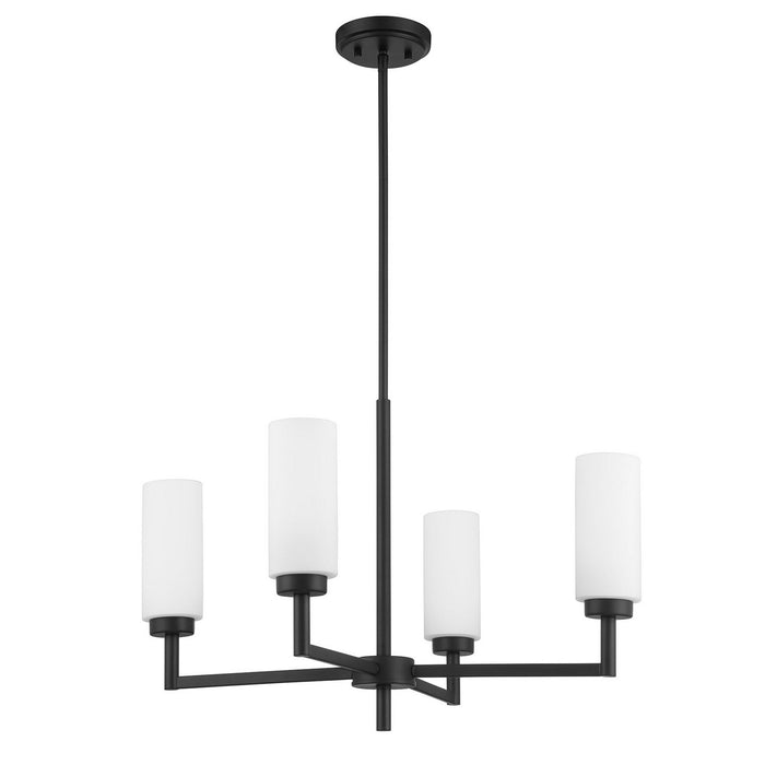 Meridian - M100129MBK - Four Light Chandelier - Matte Black