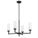 Meridian - M100129MBK - Four Light Chandelier - Matte Black