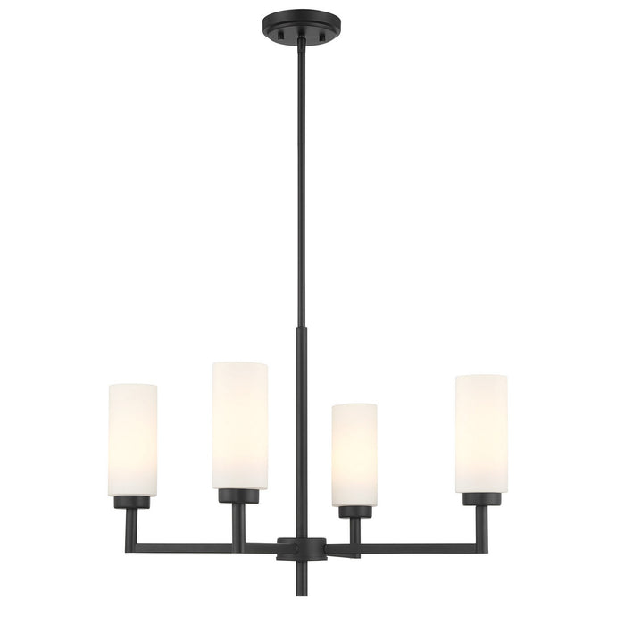 Meridian - M100129MBK - Four Light Chandelier - Matte Black