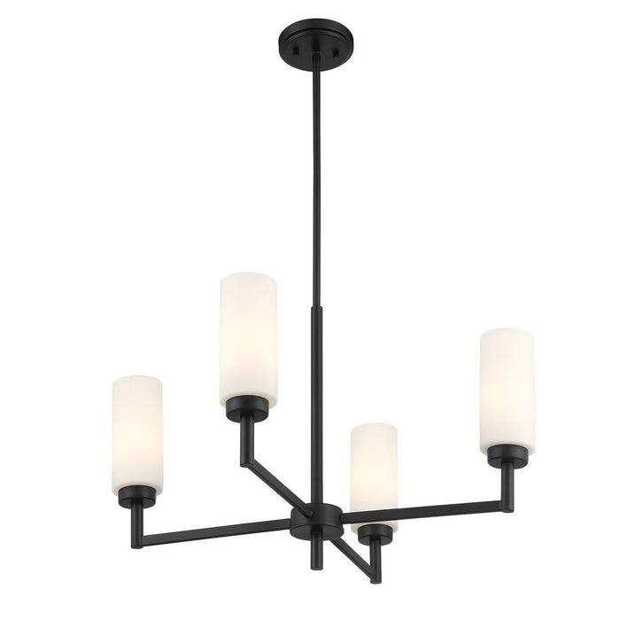 Meridian - M100129MBK - Four Light Chandelier - Matte Black