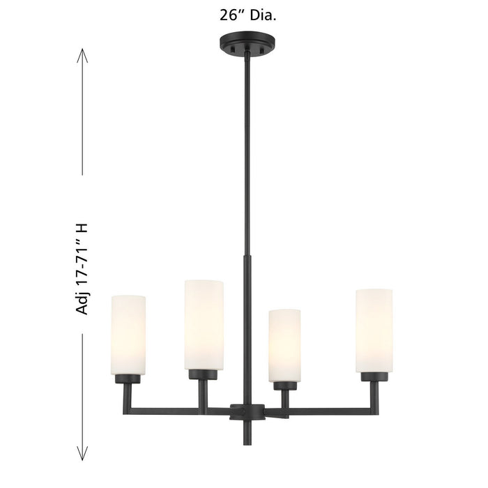 Meridian - M100129MBK - Four Light Chandelier - Matte Black