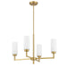 Meridian - M100129NB - Four Light Chandelier - Natural Brass