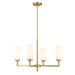 Meridian - M100129NB - Four Light Chandelier - Natural Brass