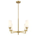 Meridian - M100129NB - Four Light Chandelier - Natural Brass