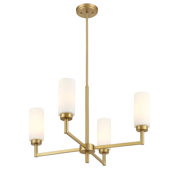 Meridian - M100129NB - Four Light Chandelier - Natural Brass