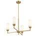 Meridian - M100129NB - Four Light Chandelier - Natural Brass