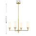 Meridian - M100129NB - Four Light Chandelier - Natural Brass