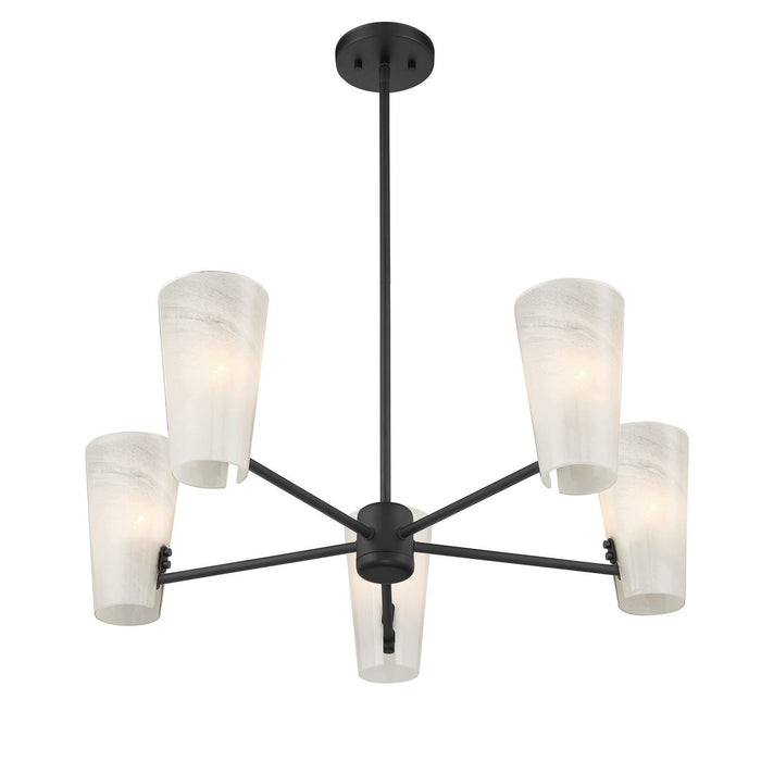 Meridian - M100130MBK - Four Light Chandelier - Matte Black