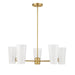 Meridian - M100130NB - Four Light Chandelier - Natural Brass