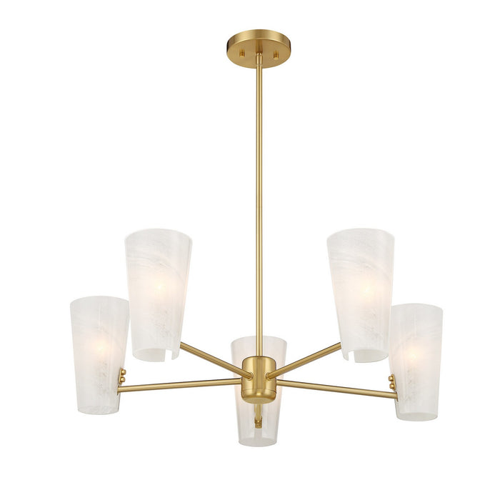 Meridian - M100130NB - Four Light Chandelier - Natural Brass