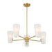 Meridian - M100130NB - Four Light Chandelier - Natural Brass