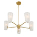 Meridian - M100130NB - Four Light Chandelier - Natural Brass