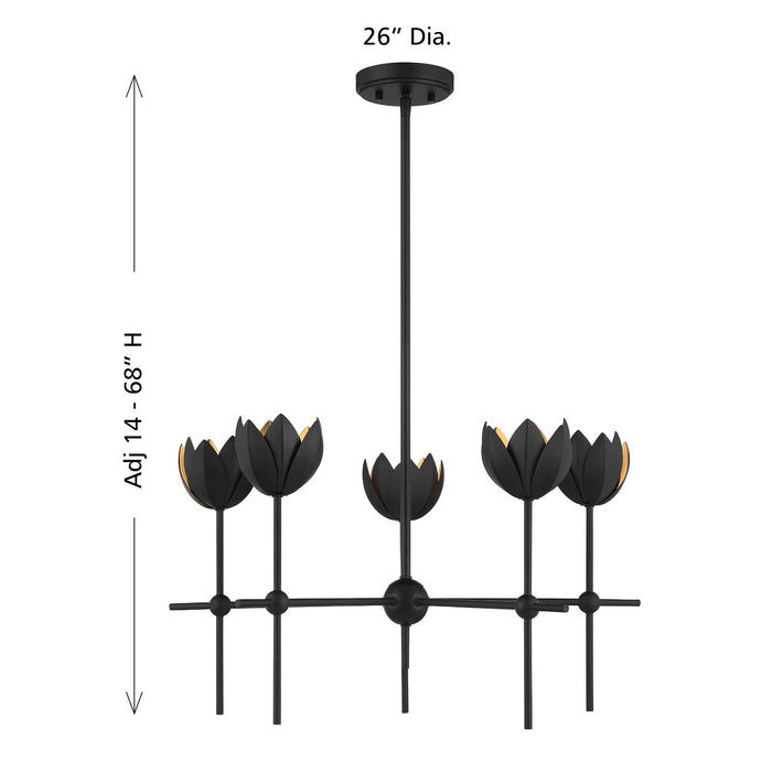 Meridian - M100131MBK - LED Chandelier - Matte Black