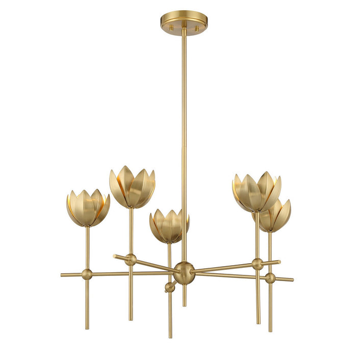 Meridian - M100131NB - LED Chandelier - Natural Brass