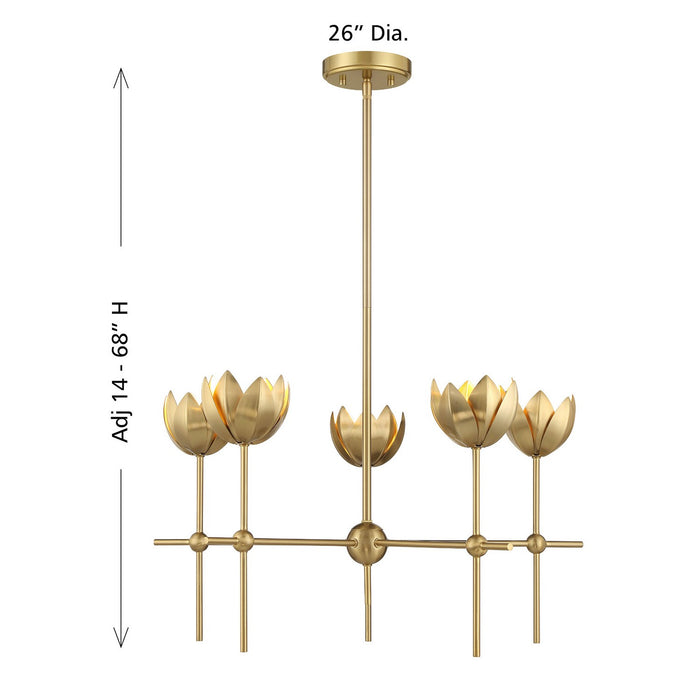 Meridian - M100131NB - LED Chandelier - Natural Brass